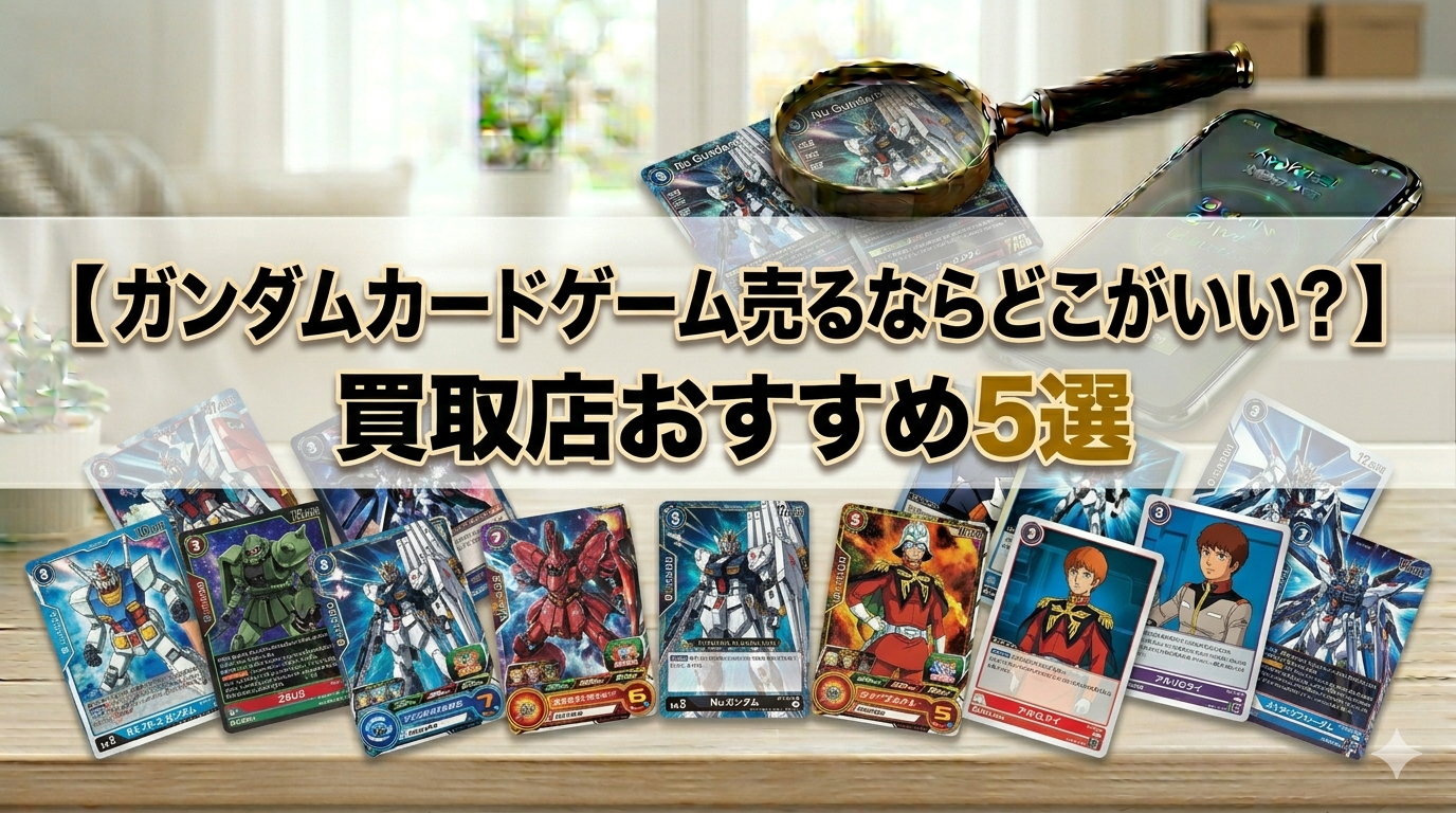 ガンダムカードゲーム買取店のおすすめ5選を比較する、高価買取をイメージしたアイキャッチ画像